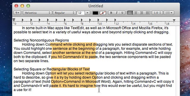 how to select vertical text in word for mac